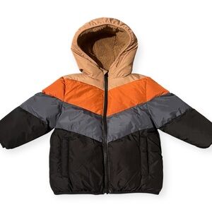 Swiss Tech Toddler Boys Puffer Coat with Fur Lining + Hood!